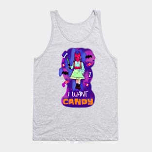 I Want Candy (Devil Girl with Knife) Tank Top